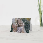 Romantische Dunkle Foto Overlay Hochzeit Danke Kar (Vorderseite)