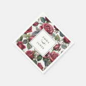 Romantische dunkle Rose Hochzeit Serviette (Ecke)