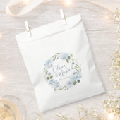 Romantische Dusty Blue Aquarell Blütenhochzeit Geschenktütchen (Ausgeschnitten)