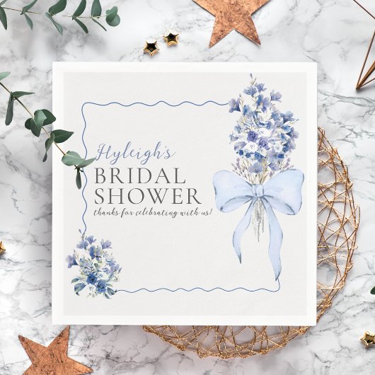 Romantische Dusty Blue Ribbon Bow Custom Serviette
