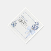 Romantische Dusty Blue Ribbon Bow Custom Serviette (Ecke)