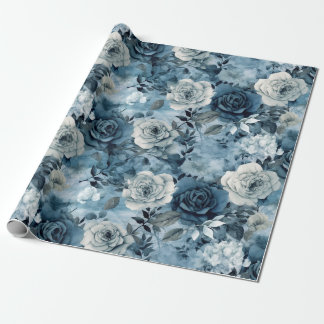 Romantische Dusty Blue Rose Geschenkpapier
