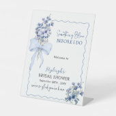 Romantische Dusty Blue vor dem Brautparty Sockelschild (Vorderseite)