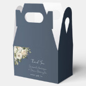 Romantische Dusty Blue White Roses Wedding Geschenkschachtel (Geöffnet)