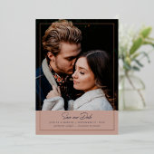 Romantische Dusty Blush Save the Date Foil Einladu Folieneinladung (Stehend vorne)