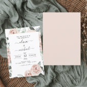 Romantische Dusty Pink Floral Wedding Einladung