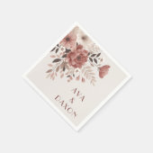 Romantische Dusty Rose & Blush Blumenhochzeit Serviette (Ecke)