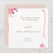 Romantische Dusty Rose Einladung (Vorne/Hinten)