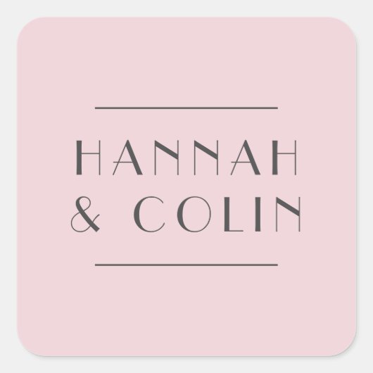 Romantische Dusty Rose Peony Modern Quadratischer Aufkleber (Vorderseite)