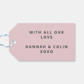 Romantische Dusty Rose Peony Moderne Rahmen Geschenkanhänger (Rückseite Horizontal)