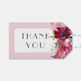 Romantische Dusty Rose Peony Moderne Rahmen Geschenkanhänger