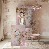 Romantische Dusty Rose Pink & Beige Peony Seidenpapier