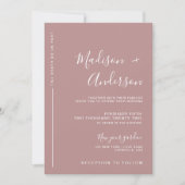 Romantische Dusty Rose Rosa mit Foto Hochzeit Einladung (Vorderseite)