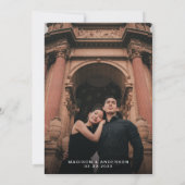 Romantische Dusty Rose Rosa mit Foto Hochzeit Einladung (Rückseite)