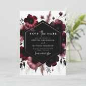 Romantische Editable Burgundy Wedding Save The Date (Stehend Vorderseite)