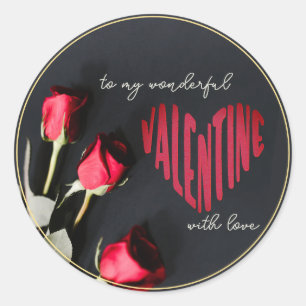 Romantische Editable Valentine Sticker Rose Herz