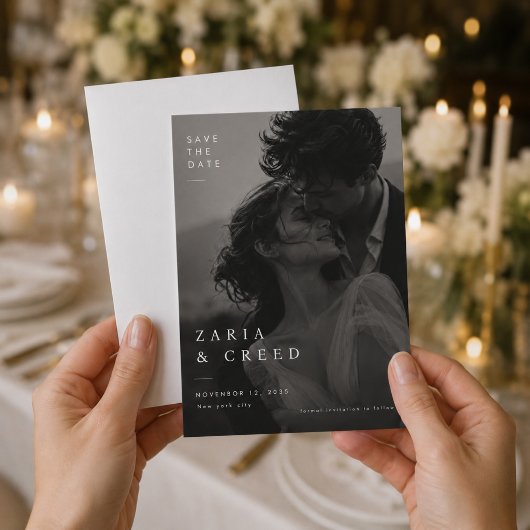 Romantische Editorials Save-The-Date-Karte Save The Date