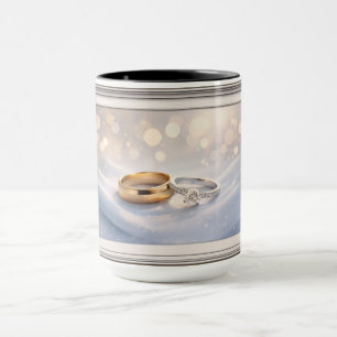 Romantische Eheringe Liebes-Thema Keramik-Tasse Ge Tasse