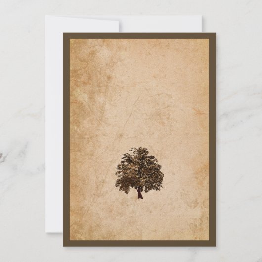 Romantische Eichenbaumhochzeit Einladung (Vorderseite)