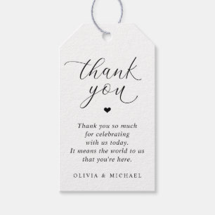 Romantische einfache Hochzeit Danke Favor Tags Geschenkanhänger