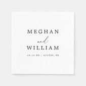 Romantische Einfache Kalligrafie-Hochzeit Serviette (Vorderseite)