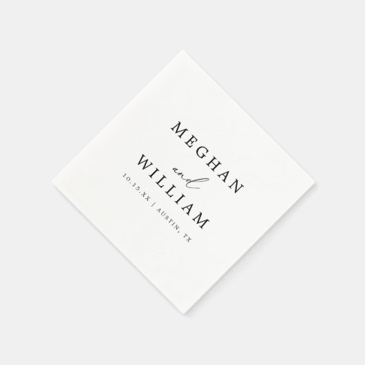 Romantische Einfache Kalligrafie-Hochzeit Serviette (Ecke)