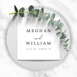 Romantische Einfache Kalligrafie-Hochzeit Serviette