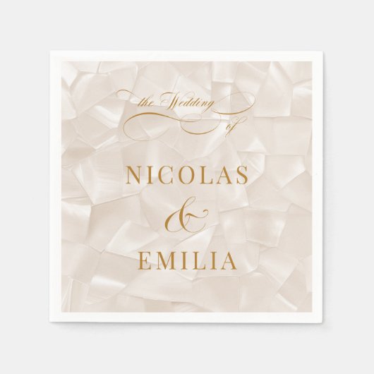 Romantische einfache neutrale Hochzeit Serviette (Vorderseite)