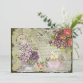 Romantische Einladung Stil decoupage vintage 2017 (Stehend Vorderseite)