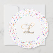 Romantische Einladung von Rainbow Confetti Wedding (Rückseite)