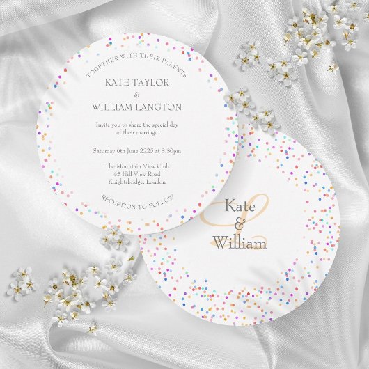 Romantische Einladung von Rainbow Confetti Wedding