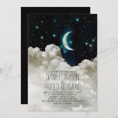 Romantische Einladungen für Hochzeiten am Mond und (Vorne/Hinten)