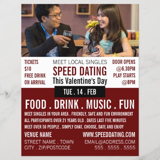 Romantische Einstellung, Speed Verabredet Event-We Flyer (Vorne)