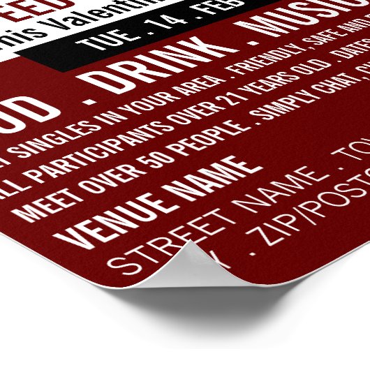 Romantische Einstellung, Speed Verabredet Event-We Poster (Ecke)