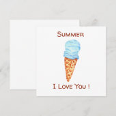 Romantische Eiscreme I Liebe Postkarten (Vorne/Hinten)