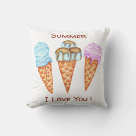 Romantische Eiscreme I Liebe You Throw Kissen