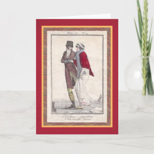Romantische Eislauf Vintage-Weihnachtskarten Feiertagskarte