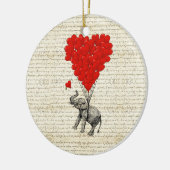 Romantische Elefant- u. Herzballone Keramikornament (Links)