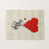 Romantische Elefant- u. Herzballone Puzzle (Horizontal)