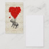 Romantische Elefant- u. Herzballone Visitenkarte (Vorne/Hinten)