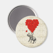 Romantische Elefanten & Herzblasen Magnet (Vorderseite/Rückseite)