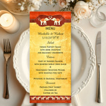 Romantische Elefanten Hochzeitsmenü