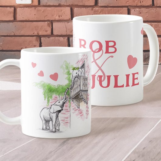 Romantische Elefanten Liebe Romeo und Julia Ihr Na Kaffeetasse