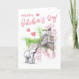 Romantische Elefanten Romeo und Julia Valentinstag Feiertagskarte