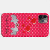 Romantische Elefanten rotes Herz auf Polka Dots Case-Mate iPhone Hülle (Rückseite (Horizontal))