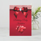 Romantische Elegance Geburtstagsparty Einladung (Stehend Vorderseite)