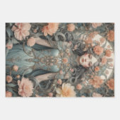 Romantische Elegance in Peach and Aqua - Decoupage Geschenkpapier Set (Vorderseite)