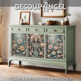 Romantische Elegance in Peach and Aqua - Decoupage Geschenkpapier Set