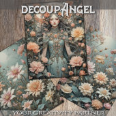 Romantische Elegance in Peach and Aqua - Decoupage Geschenkpapier Set