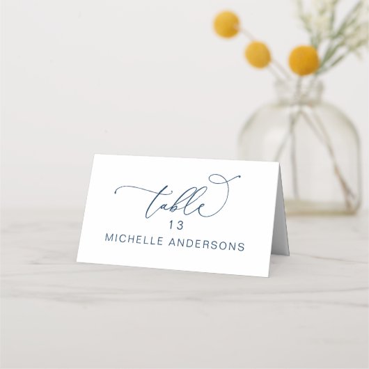 Romantische Elegance Wedding Dinner Gast Name Plac Platzkarte (Vorderseite)